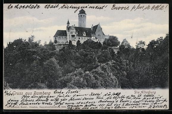 Historische Ansichtskarten der Altenburg über die Jahre, historische Ansicht der Altenburg