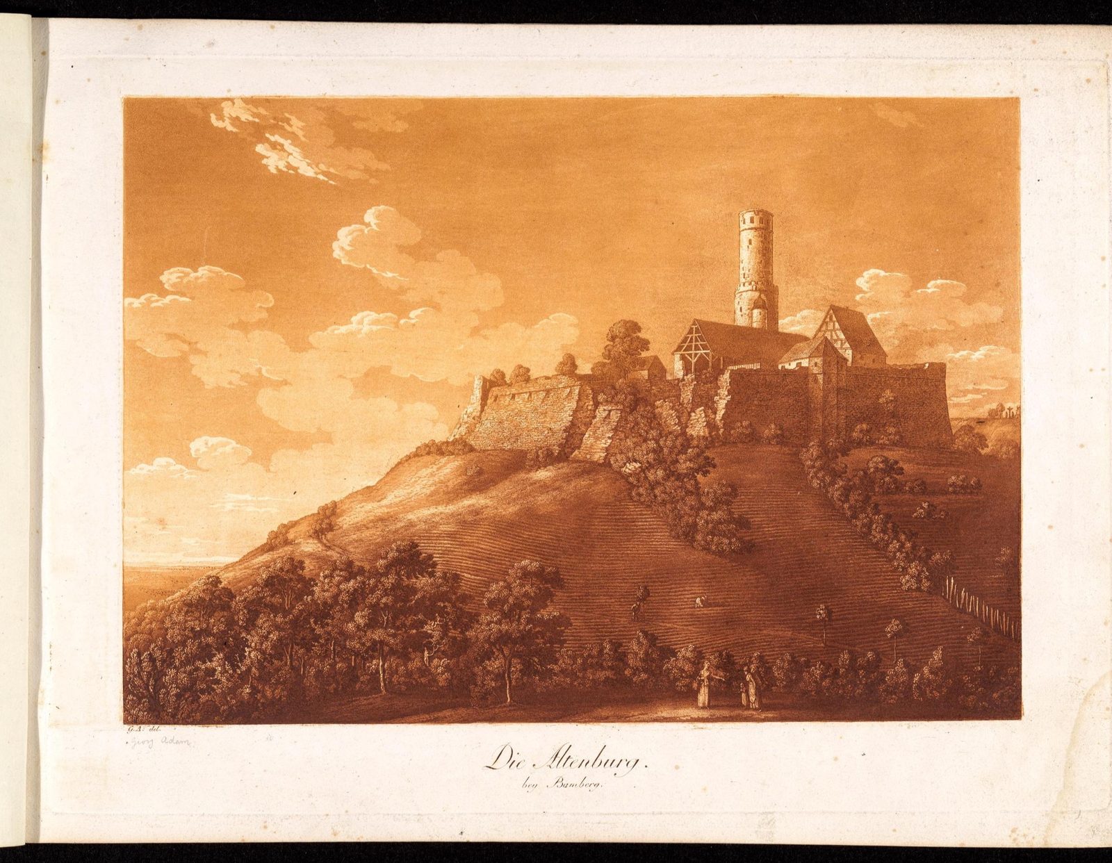 A. Wolfgang Küffner: Sammlung der Ruinen und Ritterburgen Frankenlands, mit chrono-genealogischen Anmerkungen. 1tes Heft